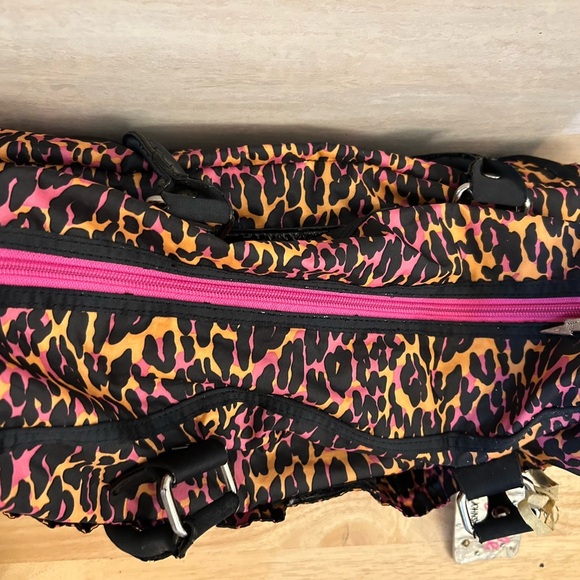 Betseyville by Betsy Johnson Leopard Print Shoulder Bag with Pink Accents - Picture 14 of 16